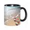 reyawdf Original Tasse mit lustigem Design,Sommerferien-Flip-Flops an einem Sandstrand,330ml, für Kaffee- und Teeliebhaber, als Geschenk für Weihnachten, Geburtstag und mehr
