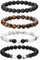 jatimdotin Perlenarmband Herren, 4 Stücke Herrenarmbänder, Stretch Armband Herren Perlen, 8 mm Perlenarmbänder Set für Geschenk Geburtstag Männer