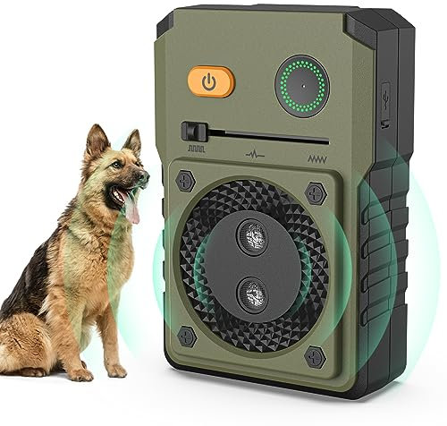 Anti Bell Gerät Hunde, Ultraschall Antibell für Hunde mit 3 Modi bis zu 50FT Wirksame Kontrolle Bereich, IPX4 Wasserdicht Antibell Ultraschall Gerät für den Außen und Innenbereich