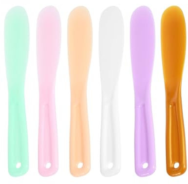 Wopanxye Lot de 12 spatules en plastique pour masque facial, spatules à crème cosmétique, gelée, bâton de boue, lotion de soins de la peau, cuillère de maquillage réutilisable et jetable pour mélange