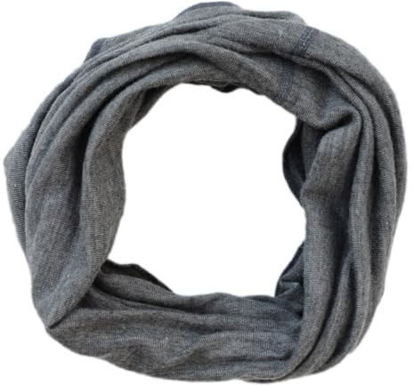 Lilano Natur Bio Wolle-Seide Schlauchschal, 70% Wolle 30% Seide, Unisex Loop-Schal für Sport und Freizeit (Grau, 49 x 27 cm)