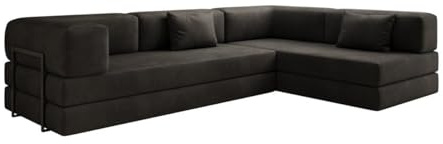 Luxusbetten24 Designer Sofa Lazy L in Samt Anthrazit Rechts