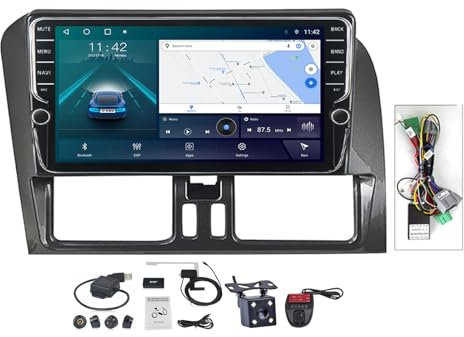 Generisch Kabelloses CarPlay Android Auto-Stereo für Volvo XC60 2008–2017, 9-Zoll-Android 11-Touchscreen, Bluetooth, GPS-Navigation, 4G-WLAN, Rückfahrkamera, DSP-FM-AM-Radio