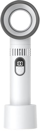 Rrlihjgu Ventilador Sin Aspas Pequeño - Ventilador Portátil De Mano Para Mesa | Circulador De Aire Silencioso Con Enfriamiento, Pantalla Digital Recargable Para Viaje Cocina Dormitorio O Escritorio