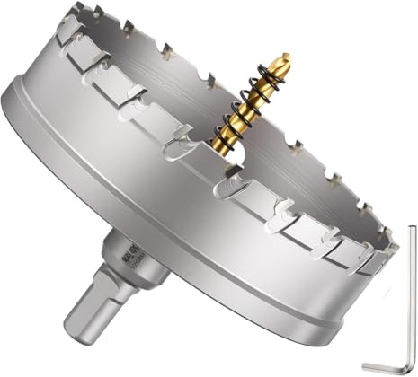 DTGN Kit de scie-cloche en carbure de tungstène de 125 mm pour métal, cuivre, aluminium, plastique, bois - Argenté