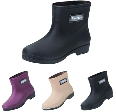 MJGkhiy Stivali Pioggia Donna Bassi Antipioggia Stivaletti Pioggia Di Gomma Leggeri Antiscivolo Scarpe Impermeabili Eleganti Rain Boots Wellies Colorati Comode Scarpe Da Giardino