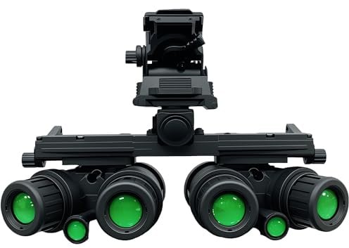 LZAQHMT Taktisches Nachtsichtgerät GPNVG18 (Vier-Augen-Modell) Mit Batteriefach (Modell Ohne Funktionen) & NVG-Halterung Airsoft-Helmzubehör Für Cosplay Und Rollenspiel-Requisiten