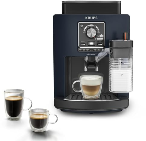KRUPS Harmony Milk Kaffeevollautomat, 5 Kaffeespezialitäten | einstellbarer Milchschaum, intuitive Bedienung, automatische Reiningung, kompaktes Design, Blau, EA5094E0
