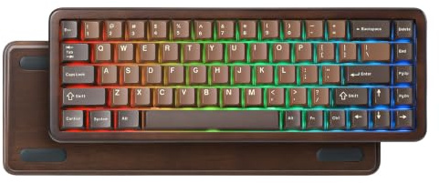 YUNZII WOOD68 65% Clavier Mécanique Gamer sans Fil en Bois Hot Swap (Candy)