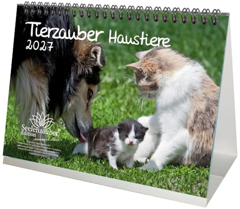 Tierzauber Haustiere DIN A5 Tischkalender für 2027 - Seelenzauber
