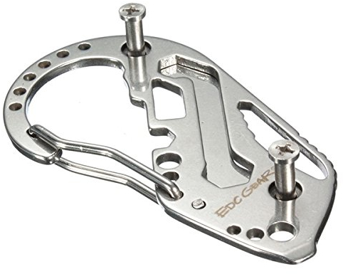 MASUNN EDC Multi Pocket Tool Carabiner Screwdriver Wrench Gear Key Holder Clip Folder Keychain