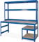 BRB Packtisch/Werkbank mit Aufbau und Unterbau, BxTxH 1800x600/300x1800 mm, blau