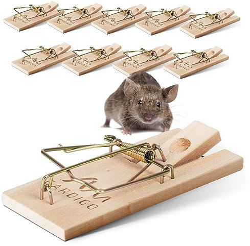 GARDIGO® Mausefallen Set - 10 Stück I Schlagfalle für Haus und Garten I Holz-Mausefalle, Wiederverwendbar, Umweltfreundlich, einfach Aufzustellen