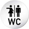 Kinekt3d Leitsysteme XXL WC – Panneau de Porte en Aluminium anodisé avec Indication de Direction pour Gauche Ø 100 mm