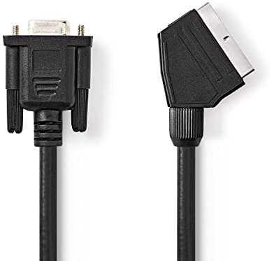 NEDIS Câble SCART, SCART mâle vers VGA femelle, noir, 2,0 m