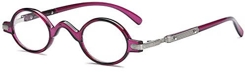 VEVESMUNDO Lesebrillen Herren Damen Retro Runde Klassische Vollrandbrille Arbeitsplatzbrille Vintage Klar Lesehilfe Sehhilfe Brillen mit Sehstärke (1 Stück Lila Lesebrille, 2.5)