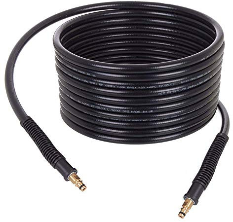 TC TECHNIC Manguera de alta presión para Karcher Serie K - Trenzado de nylon duradero y flexible - Conector Click x Click - Extremos reforzados - Accesorio Karcher - Máx. 200 Bar, 60°C - 25m