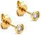 Orovi Damen Ohrringe mit Diamanten Gelbgold Solitär Ohrstecker 14 Karat (585) Gold und Diamant Brillanten 0.08 Ct Ohrring