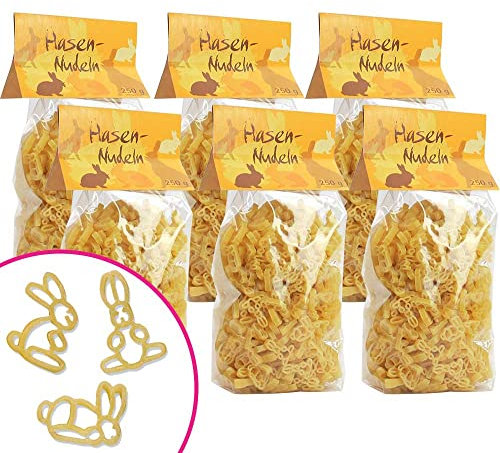 Nudeln Hasennudeln Osternudeln 6er Pack Eier-Teigwaren Vegetarisch 1500g-Pack