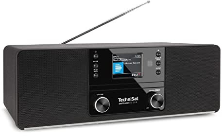 TechniSat DIGITRADIO 370 CD IR - Internetradio (DAB+, FM, CD-Player, WLAN, Bluetooth, Farbdisplay, USB, AUX, Kopfhöreranschluss, Wecker, 10 Watt, Fernbedienung) schwarz