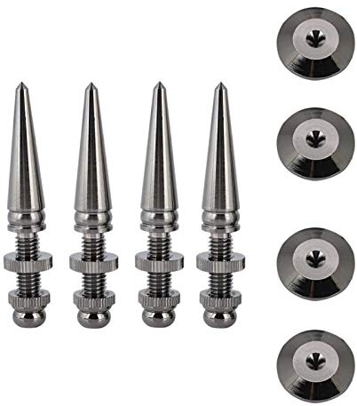 Sren Lautsprecher-Spikes, M8-Gewinde Reines Kupfer Praktische Subwoofer-Isolationspads 4 Paar für Subwoofer für HiFi-Lautsprecher