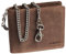 braune Geldbörse mit Kette im hochwertigen Leder Büffelleder Bikerbörse braun mit Kette Geldbeutel mit Kette Männer Herren Vintage Leder schwarz