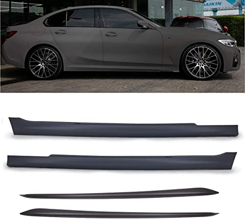 DM Autoteile Set Sport Seitenschweller grundiert ohne Ambiente Licht passt für 3er G20 G21 Serie + M-Paket