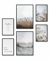 Heimlich® Premium Poster Set mit Bilderrahmen Aluminium Schwarz | 2 x DIN A3 & 4 x DIN A4 - ca. 30x42 & 21x30 | Stilvolle Poster Collagen mit passenden Bilder als Wanddeko » Beige Strand Gras «