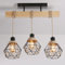 Retro Pendelleuchte Industrielle Loft Bar Hängeleuchte Kreativ Persönlichkeit Pendellampe Esszimmer Schlafzimmer Studie Kronleuchter Vintage Antik Metall Sisal-Seil Holz Dekorativer Hängelampe