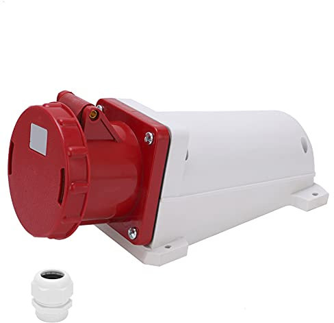 Prise Industrielle 380-415V 63A 5 Broches 3P+N+E IP67 étanche Montée en Fixe pour Chantier de Construction