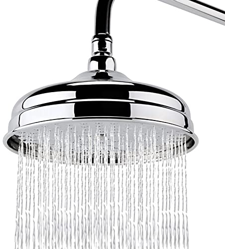 Pommeau de douche à effet pluie rond de 20,3 cm, pommeau de douche fixe en acier inoxydable 304, finition chromée, pommeau de douche haute pression pour une expérience de douche