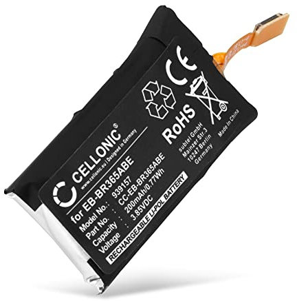 CELLONIC, Akku für Smartwatch & Fitness Armband kompatibel mit Samsung Gear Fit 2 Pro (SM-R365) (200mAh, 3.85V) Ersatzakku EB-BR365ABE