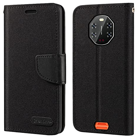Oxford Stoff und PU Leder Flip Handyhülle Kompatibel mit Blackview BV8800, Robuste Klapphülle mit Kartenfächern und Magnetverschluss