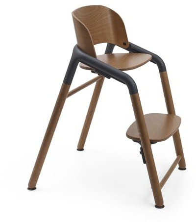 Bugaboo Giraffe Hochstuhl aus Holz, Schnell verstellbar, Einfach zu reinigen, Sicheres und stabiles Design, Verwendbar ab der Geburt mit dem Neugeborenen Set (separat erhältlich), Holz/Grau