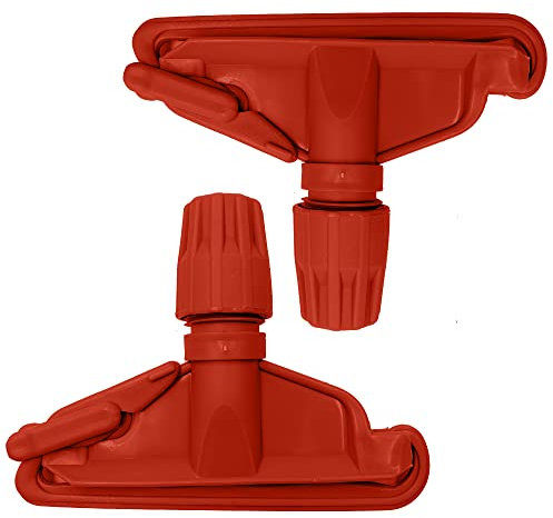 Kentucky Mop Head Clip Colour Coded, Pack of 2 Plastic Kentucky Mop Clip for Secured Attachment Between Mop Heads Replacement and Kentucky Mop Handle (Red)