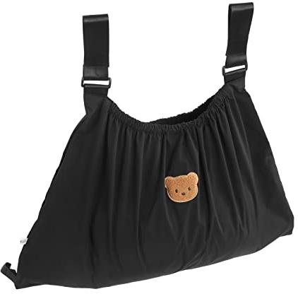 HEEPDD Kinderwagen Organizer Tasche, Wasserdicht, Nylon, Bärenmuster, Multifunktional, Schwarz
