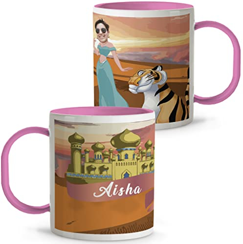 Stoviglie Disney. Personalizzato con foto e nome. Bicchieri di plastica per bambini. 330 ml. Tazza originale. Tazza per bambini. Regali originali. JASMIN
