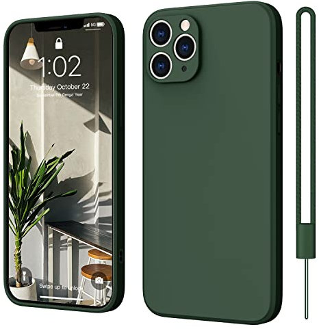 ElestBela iPhone 11 Pro Hülle Silikon Case, Hanyhülle iPhone 11 Pro Ultra Dünn Slim mit Microfiber, Kratzfeste Rundumschutz Case Schutzhülle Hülle für iPhone 11 Pro 5.8'' Matt Grün