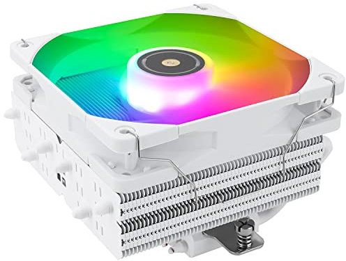Thermalright SI-100 White ARGB CPU Air Cooler, 6×6mm Heat Pipes,120mm PWM Quiet Fan CPU Cooler with S-FDB V2.0 Bearing, AGHP 3.0 Technology, for AMD AM4 AM5/Intel 1150/1151/1200/1700/2066, PC Cooler