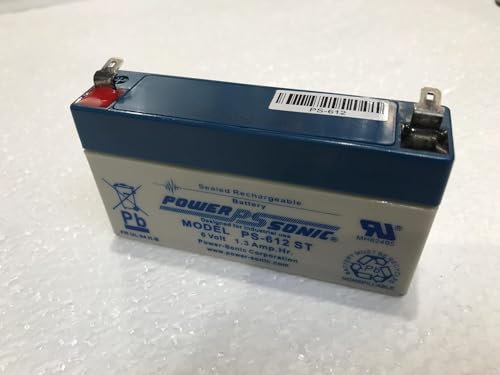 Powersonic PS 612. 6V 1.3Ah (@C20) – Rechargeable sealed lead acid AGM VRLA Battery (Alarm Bells etc)