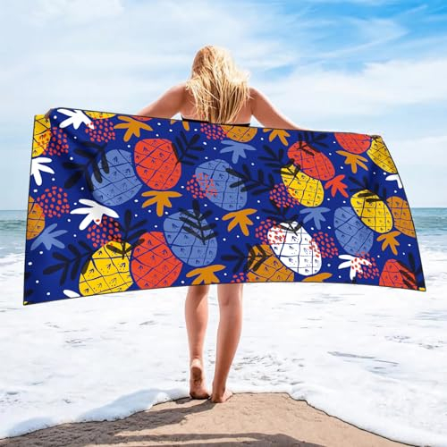 TARATH Mikrofaser Strandtuch, Strandtuch Groß 160 x 80 cm, Sandfreies, Schnell Trocknendes und Ultraleichtes Mikrofaser-Handtuch für Den Strand, Tragbares Reisehandtuch für Fitness, Yoga, Sauna