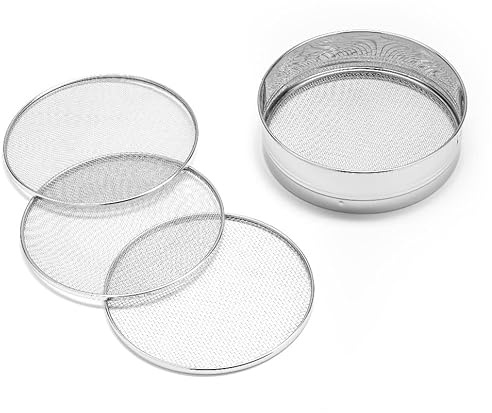 Forgast Set di 4 Setacci per Farina in Acciaio Inox, Scolapasta per Cucina a Maglia Fine, Setaccio per Zucchero in Polvere, Verdura, Pasta, Riso, Set di Colini