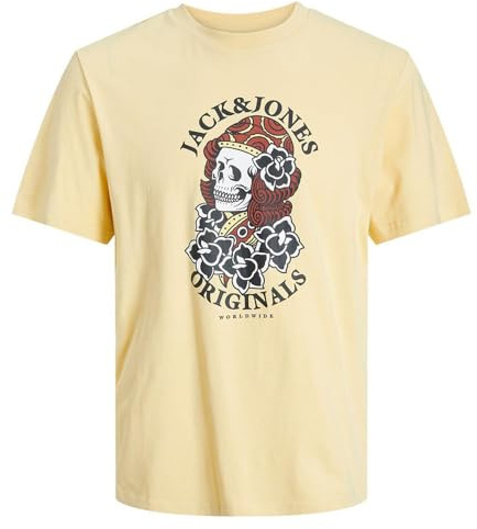 JACK & JONES Jungen T-Shirt Jorheavens Tee Ss Crew Neck Jnr Italian Straw 176