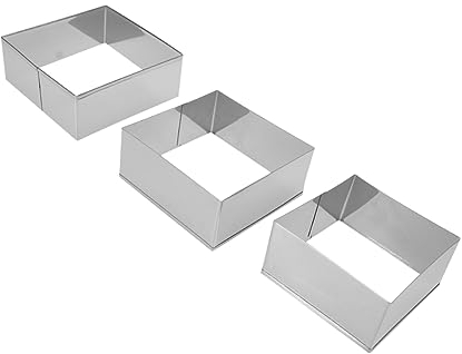 BESTonZON 3st Benutzerdefinierte Ausstechformen Bäckerei Zubehör Quadratischer Fondantschneider Backwerkzeuge Für Die Küche Bonbonschneider Quadratischer Donut Mini-kekse Hochzeit Fudge