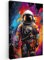 MuchoWow© Bilder 60x90 cm Wohnzimmer Deko Modern Wandbild Foto auf Leinwand Bild Schlafzimmer Room Decor Geschenke Banksy - Street Pop Art - Astronaut - Graffiti - Schwarz - Farben