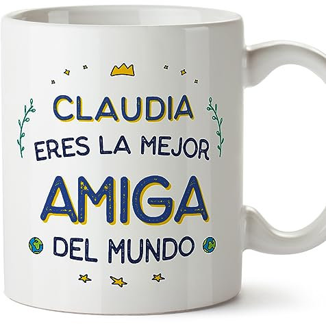 MUGFFINS Tazas Personalizadas para AMIGA - En Español - Mejor del Mundo - 11 oz / 330 ml - Regalo personalizable original y divertido