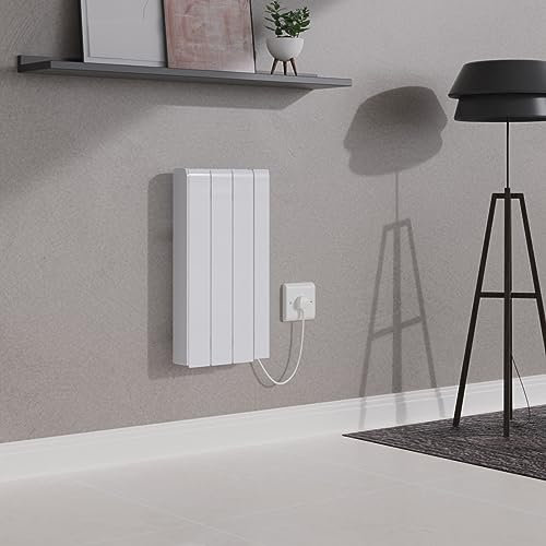 NRG 700W Electric Ceramic Radiator with Wi-Fi Model, Portable Plug in Electric Heater, Free Standing or Wall Mountable White