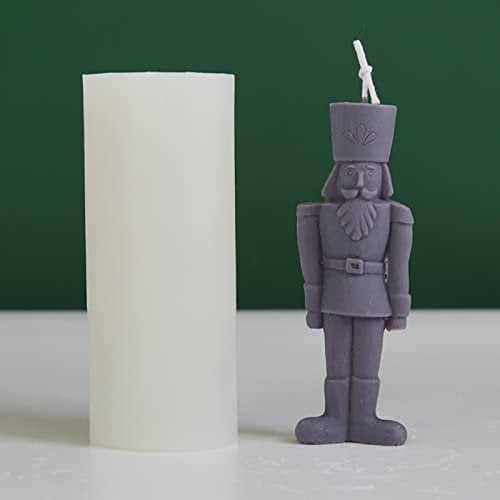 Duqulle Christmas Nutcracker Candle Molds, Nutcracker Soldier Silicone Candle Mold,Christmas Silicone Resin Epoxy Mould Nutcracker Chocolate Candle Soap Making Molds