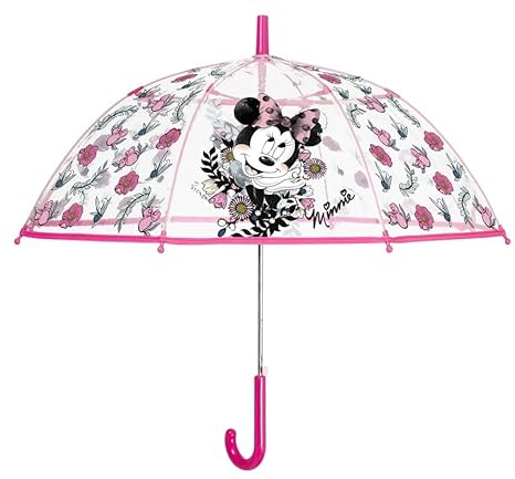 PERLETTI Parapluie Minnie Mouse en fibre de verre 74 cm pour enfant, Multicolore, Única, Bohème