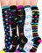 HIPOWER 5 Paar Kompressionsstrümpfe Damen und Herren Bunte Stützstrümpfe Sport Kompressionssocken Stützkniestrümpfe Reisestrümpfe Compression Sock Für Flug Radsport Krankenschwester(D-5 Paar,L-XL)